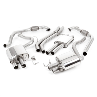 Milltek Non Sport Diff Modeller - Resonert (Roligere) Cat-Back Eksosanlegg Med Fire GT-90 Polerte Trims, RHD, Audi S4/S5 B9