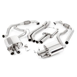 Milltek Sport Diff uten Brace Bars - Resonert Cat Back med Cerakote Endestusser Audi S4 B9