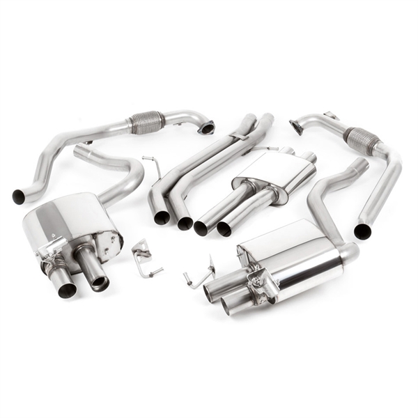 Milltek Sport Diff uten Brace Bars - Resonert Cat Back med Cerakote Endestusser Audi S4 B9