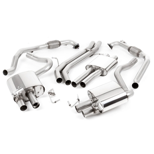 Milltek Sport Diff uten Brace Bars - Resonert Cat Back med Polerte Endestusser Audi S4 B9