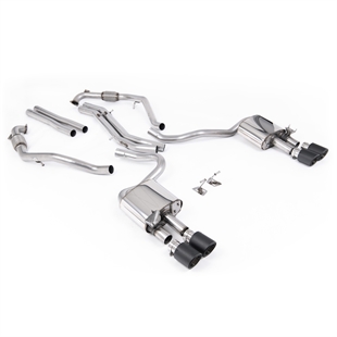 Milltek Sport Diff-modeller med Brace Bars - Ikke-Resonert Cat-Back (Høyere) med Quad Carbon Enderør, RHD, Audi S5 B9
