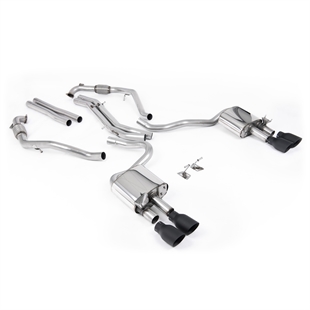 Milltek Sport Diff-modeller med Avstivningsstag - Ikke-Resonert Cat-Back (Høyere) med Fire Cerakote Svarte Enderør, LHD, Audi S5 B9 (3.0 V6 Turbo Coupé)