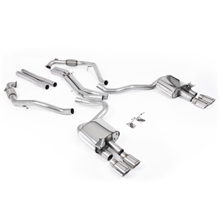 Milltek Sport Diff-modeller med Avstivningsstag - Ikke-Resonert Cat-Back (Høyere) med Fire Polerte Ovale Enderør, Audi S5 B9 (3.0 V6 Turbo Coupé)