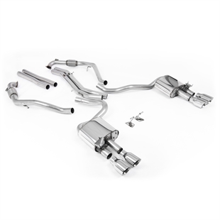 Milltek Sport Diff-modeller med Brace Bars - Ikke-Resonert Cat-Back (Høyere) med Quad Polerte Enderør, LHD, Audi S5 B9