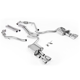 Milltek Sport Diff-modeller med Brace Bars - Ikke-Resonert Cat-Back (Høyere) med Quad Polerte Enderør, RHD, Audi S5 B9
