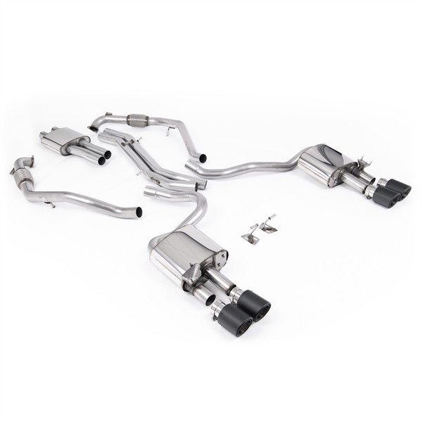 Milltek Sport Diff Modeller Med Avstivningsstag (RHD) - Resonert Cat-Back Med Fire Karbon Enderør Audi S5 3.0 V6 Turbo Coupé Kun B9