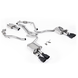 Milltek Sport Diff Modeller Med Avstivningsstag (RHD) - Resonert Cat-Back Med Fire Cerakote Svarte Enderør Audi S5 3.0 V6 Turbo Coupé Kun B9