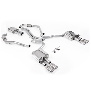 Milltek Sport Diff Modeller Med Avstivningsstag (RHD) - Resonert Cat-Back Med Fire Polerte Ovale Enderør Audi S5 3.0 V6 Turbo Coupé Kun B9