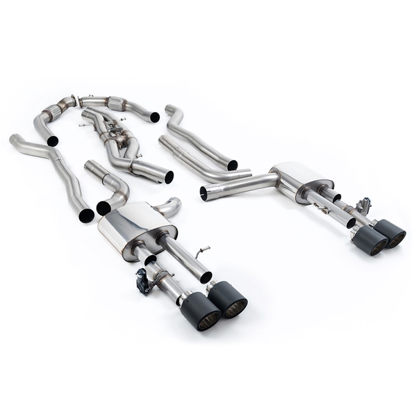 Milltek Ikke-Resonert (Høyere Lyd) Cat-Back med Carbon Enderør (Lang Akselavstand) Audi S8 D5 V8