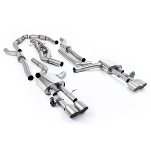 Milltek Resonert (Stillere) Cat-Back med Børstede Titanium Enderør (Lang Akselavstand) Audi S8 D5 V8