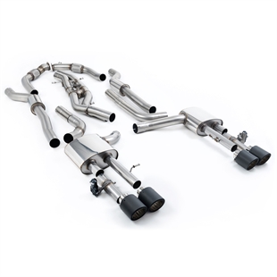 Milltek Resonert (Stillere) Cat-Back med JET-115 Carbon Enderør (Lang Akselavstand) Audi S8 D5 V8