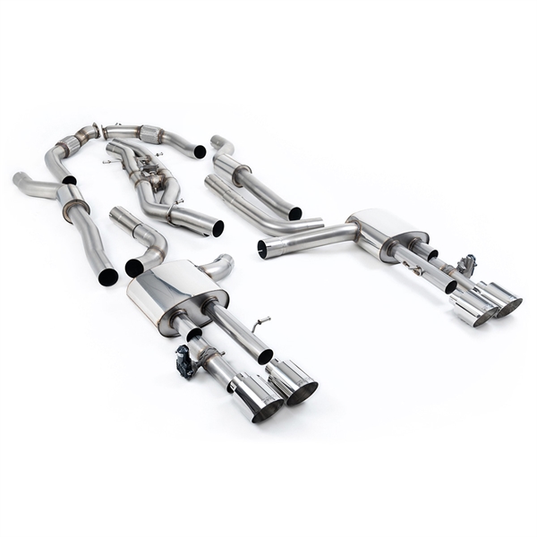 Milltek Resonert (Stillere) Cat-Back med Polerte Enderør (Lang Akselavstand) Audi S8 D5 V8