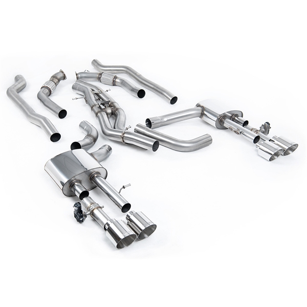 Milltek Non-Resonated (Høyere) OPF-Back Eksosanlegg med GT-115 Polerte Enderør Audi S8 D5 V8