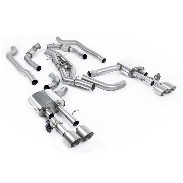 Milltek Non-Resonated (Høyere) OPF-Back Eksosanlegg med GT-115 Titan Enderør Audi S8 D5 V8