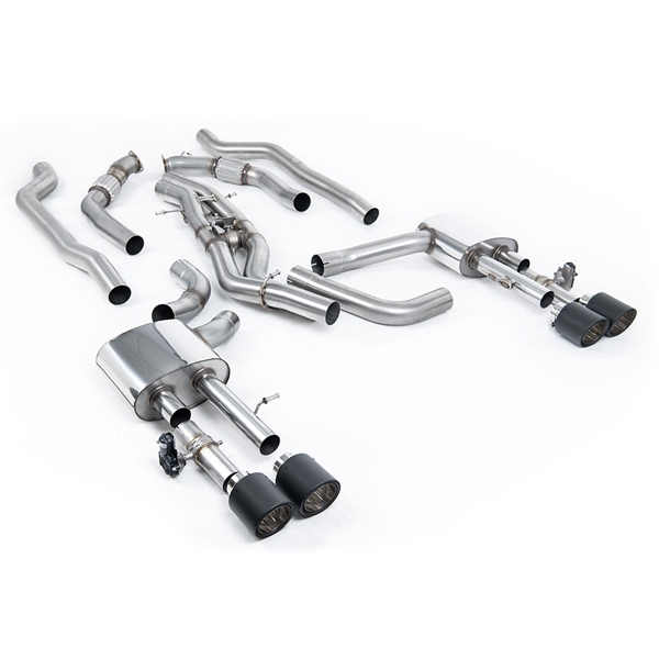 Milltek Non-Resonated (Høyere) OPF-Back Eksosanlegg med JET-115 Carbon Enderør Audi S8 D5 V8