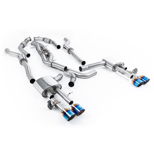 Milltek Resonated (Stillere) OPF-Back Eksosanlegg med GT-115 Brent Titan Enderør Audi S8 D5 V8
