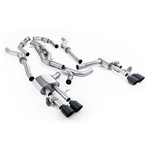 Milltek Resonated (Stillere) OPF-Back Eksosanlegg med GT-115 Cerakote Svarte Enderør Audi S8 D5 V8