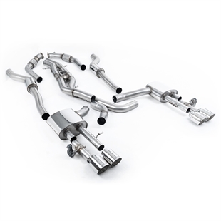 Milltek Resonated (Stillere) OPF-Back Eksosanlegg med GT-115 Brent Titan Enderør Audi S8 D5 V8