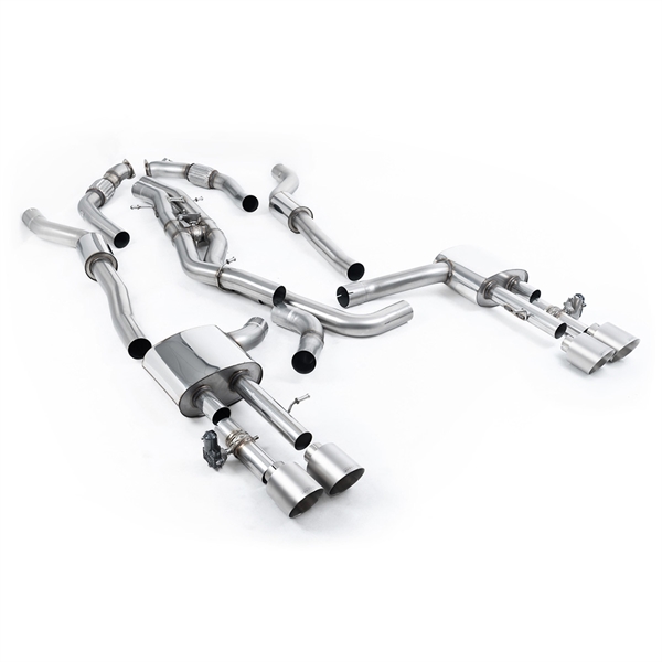 Milltek Resonert (Stillere) OPF-Bakre Eksosanlegg med GT-115 Titanium Enderør Audi S8 D5 V8