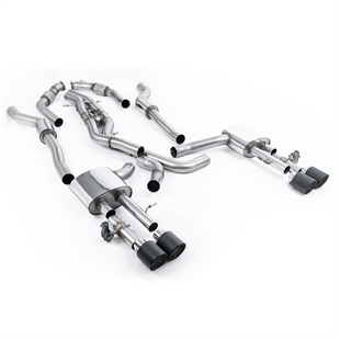 Milltek Resonert (Stillere) OPF-Bakre Eksosanlegg med JET-115 Carbon Enderør Audi S8 D5 V8