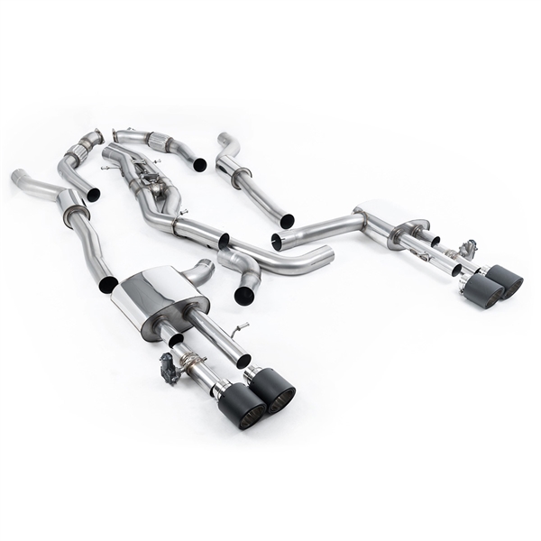 Milltek Resonert (Stillere) OPF-Bakre Eksosanlegg med JET-115 Carbon Enderør Audi S8 D5 V8