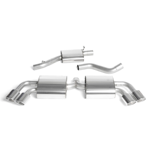 Milltek Quattro - Resonert (Stillere) Cat-Back Eksosanlegg med Fire Polerte Enderør Audi TTS MK2