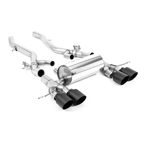 Milltek Senterresonator-Bakre System med GT-115 Cerakote Sorte Enderør BMW 2 Serie M2 Coupé (G87 S58 NAS Ikke-OPF/GPF Modeller)