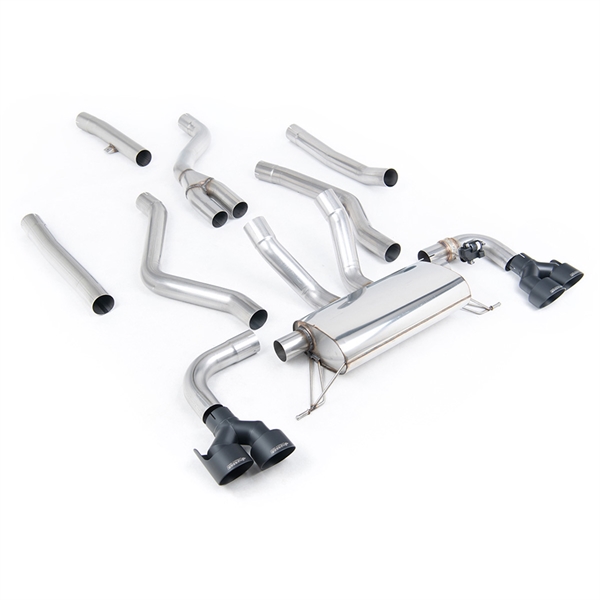 Milltek Cat-back Eksosanlegg Med Fire GT-100 Sorte Enderør Til BMW 4-serie G22 M440i Coupé