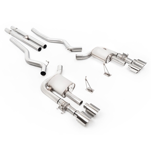 Milltek Aktivt Ventilstyrt Cat-Back System (Høyeste Lydnivå) med H-rør og Polerte Enderør til Ford Mustang 5.0 V8 GT500