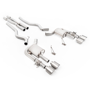 Milltek Aktivt Ventilstyrt Cat-Back System med X-rør og Børstede Titan Enderør til Ford Mustang 5.0 V8 GT500