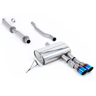 Milltek Resonert (Stillere) Cat-Back med Brente/Blå Titanium Endestusser Mini Cooper S F55