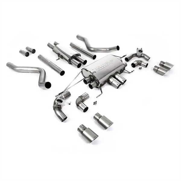 Milltek Resonert (Stillere) GPF/OPF Bak Ventilstyrt System med Quad GT-90 Børstede Titan Endestusser Land Rover Defender 110 5.0 V8 (GPF Modeller)