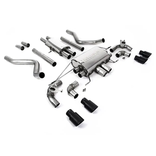 Milltek Resonert (Stillere) GPF/OPF Bak Ventilstyrt System med Quad GT-90 Cerakote Svarte Endestusser Land Rover Defender 110 5.0 V8 (GPF Modeller)