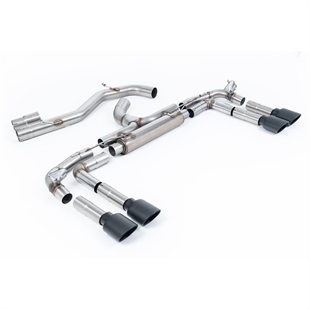 Milltek Non-Resonated Race (Loudest) Cat Back Eksosanlegg med Cerakote Black Oval Tips Audi S3 8Y