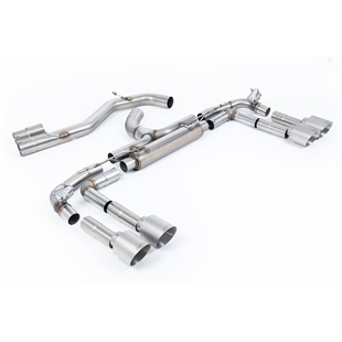 Milltek Non-Resonated Race (Loudest) Cat Back Eksosanlegg med GT-115 Brushed Titanium Tips Audi S3 8Y
