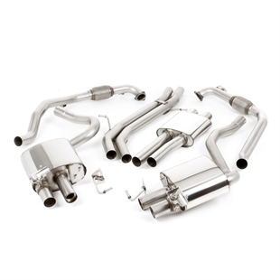 Milltek Cat Back Med Resonator Med Quad JET-100 Karbonenderør Audi S4 3.0 Turbo V6 B9