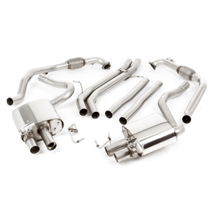 Milltek Cat Back Uten Resonator (Høyere lyd) med Quad JET-100 Karbonenderør Audi S4 3.0 Turbo V6 B9