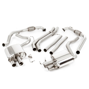 Milltek Coupe/Cabriolet Non Sport Diff Modeller - Ikke-Resonert (Høyere) Cat-Back Eksosanlegg Med Fire GT-100 Titan Enderør Audi S5 B9