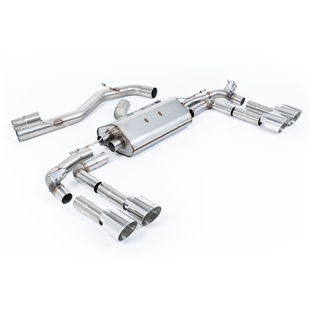 Milltek Resonated Cat-Back Eksosanlegg med GT-115 Polerte Ender Audi S3 8Y