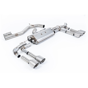 Milltek Resonated Cat-Back Eksosanlegg med GT-115 Børstede Titanender Audi S3 8Y