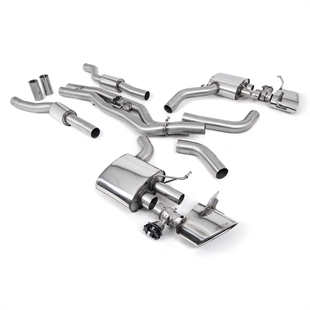 Milltek Resonated (Stillere) Cat Back System med Polished Oval Trims - Audi RS6 C8