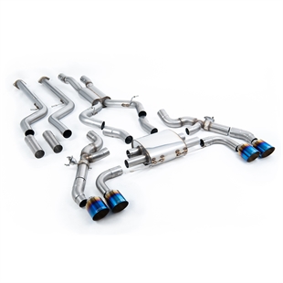 Milltek LCI - Primært Cat-Back System med Brente/Blå Titanium Trims BMW X4 G02