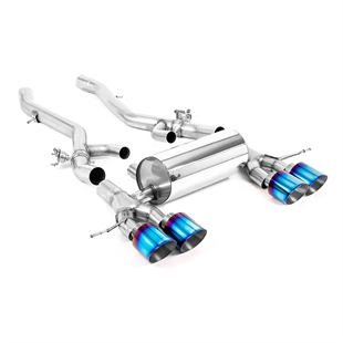 Milltek Center Resonator-Bag System med GT-115 Brændte / Blå Titanium Enderør BMW 2 Series M2 Coupe (G87 S58 OPF/GPF Modeller)