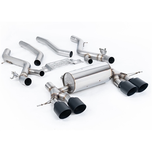 Milltek OPF/GPF-Baksystem Med Midtre Resonator-bypass Og GT-115 Cerakote Sorte Titantrimmer Til BMW 2-serie M2 Coupé (G87 S58 OPF/GPF-Modeller)