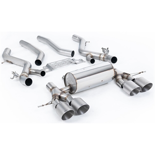 Milltek OPF/GPF-Baksystem Med Midtre Resonator Bypass Og GT-115 Børstede Titantrimmer Til BMW 2-Serie M2 Coupé (G87 S58 OPF/GPF-Modeller)