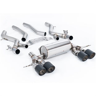 Milltek OPF/GPF-Baksystem Med Midtre Resonator-Bypass Og JET-115 Karbontrimmer Til BMW 2-Serie M2 Coupé (G87 S58 OPF/GPF-Modeller)