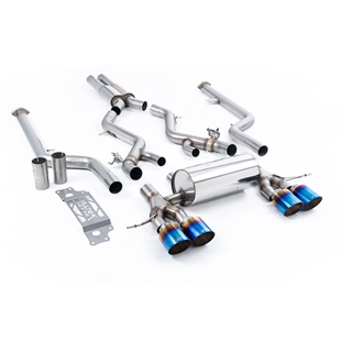 Milltek Resoneret Cat-Back med GT-115 Brændte/Blå Titanium Enderør BMW 2 Series G87 M2