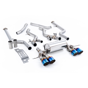 Milltek Ikke-Resoneret (Højest) Cat-Back med GT-115 Brændte/Blå Titanium Enderør BMW 2 Series G87 M2