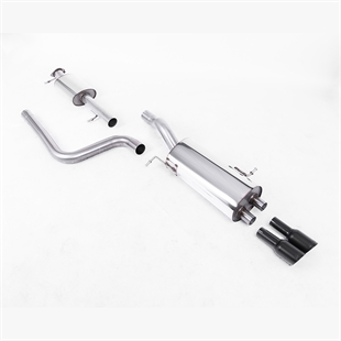 Milltek Resonert (stillere) Cat Back Eksosanlegg med GT-80 Svarte Enderør Ford Fiesta MK7