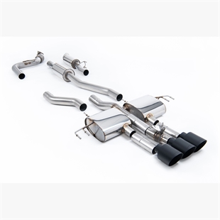 Milltek Resonansdempet (Stillest) Cat-Back med 3 x GT-115 Cerakote Svarte Endestusser Honda Integra DE5 Type S